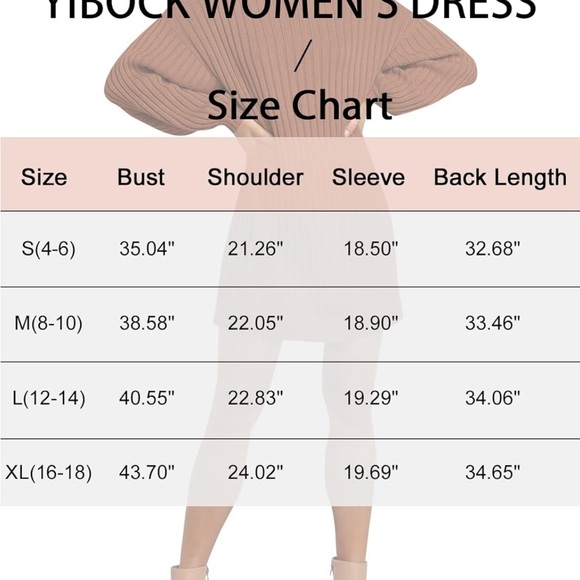 YIBOCK Turtleneck Loose Long Sleeve Pullover Sweater Dress - Picture 4 of 9